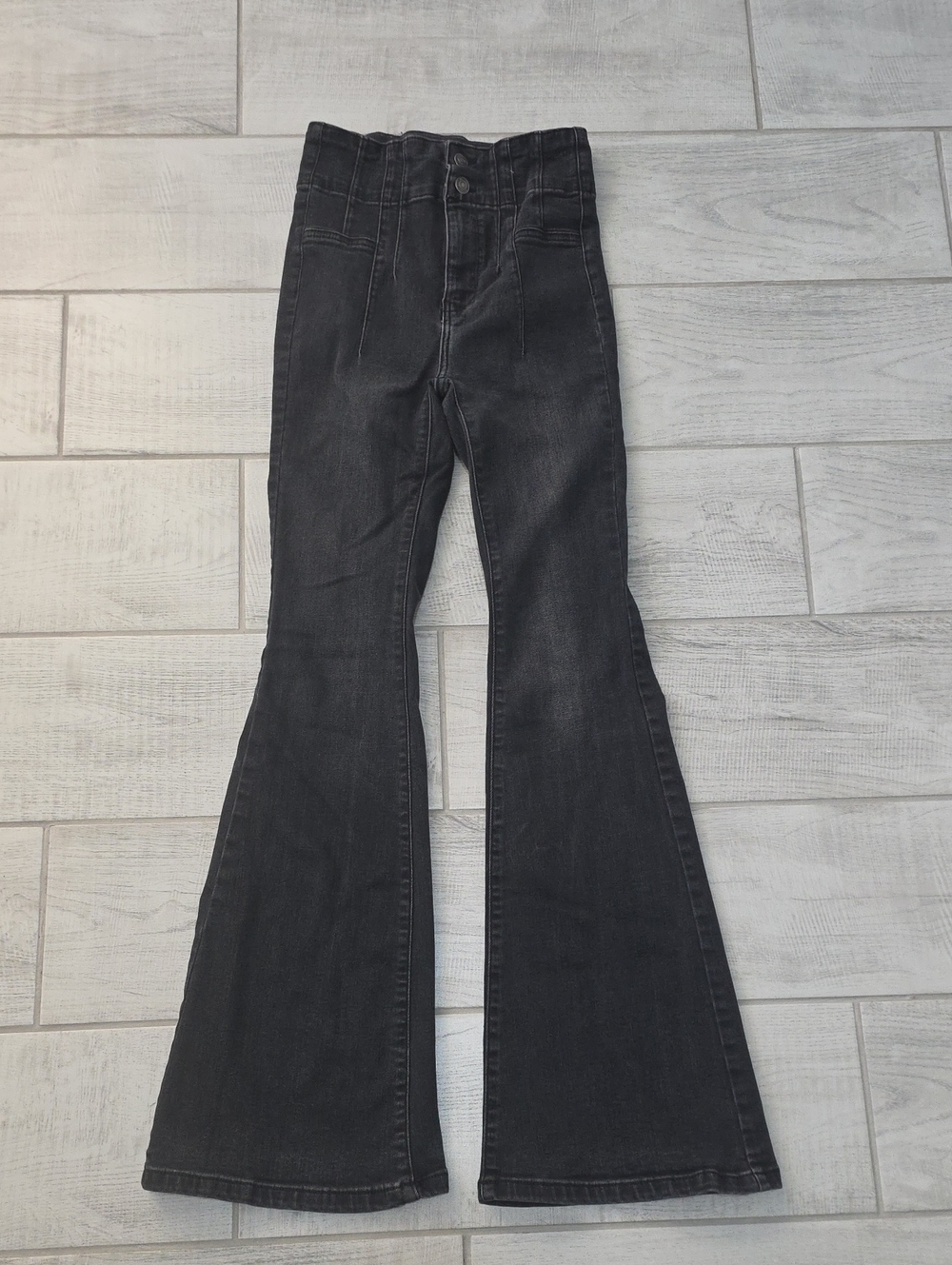 We The Free Flare Bell Bottom Women's Size 26 Black Festival Rockstar